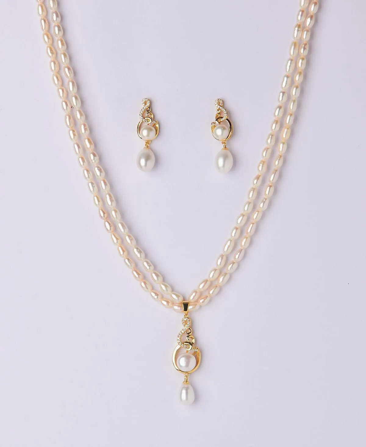 Elegant Real Pearl Necklace Set