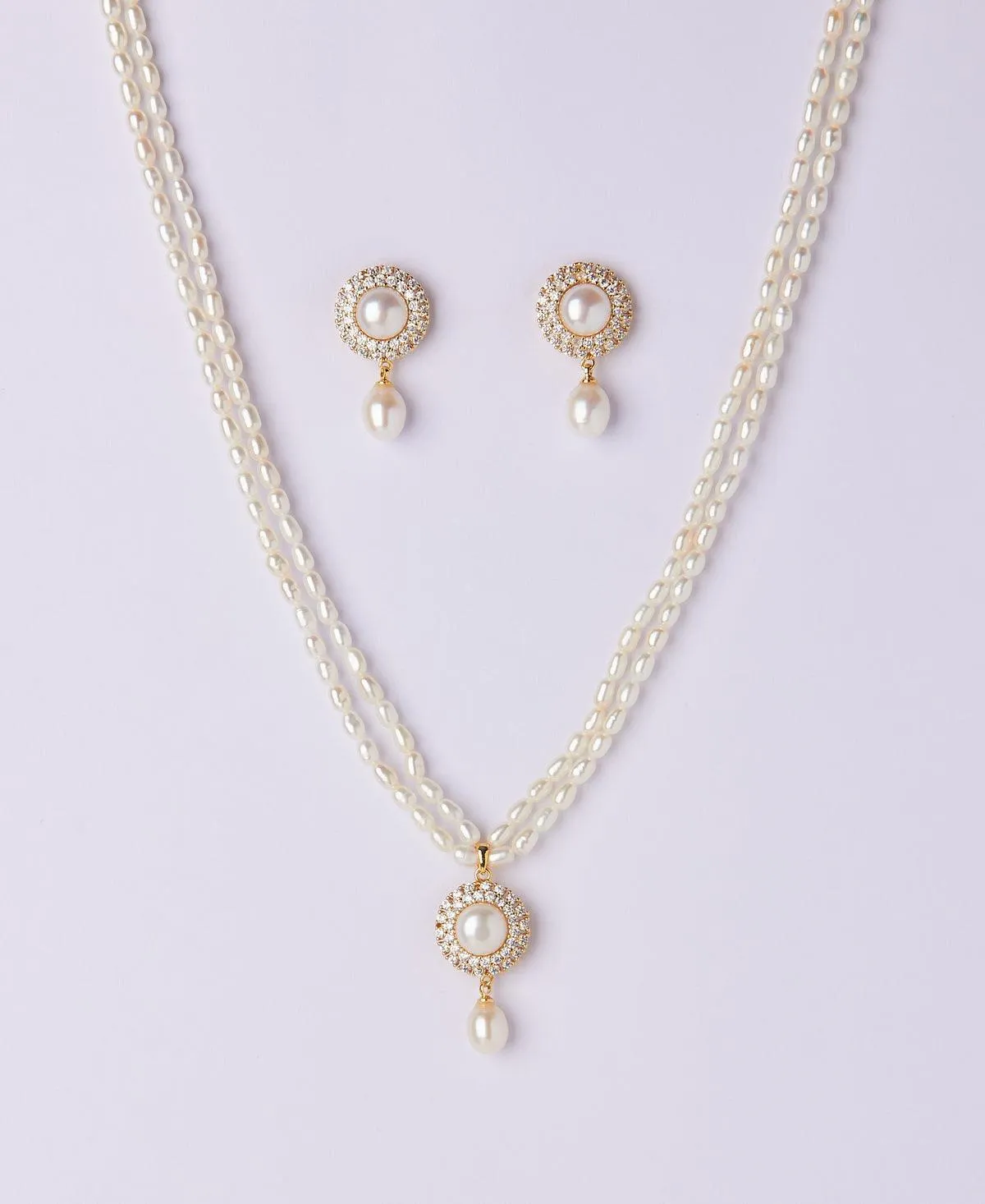 Elegant Real Pearl Necklace Set