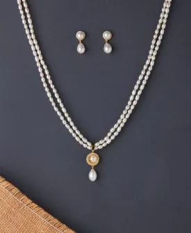 Elegant Real Pearl Necklace Set