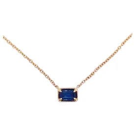 Emerald Cut Sapphire Necklace