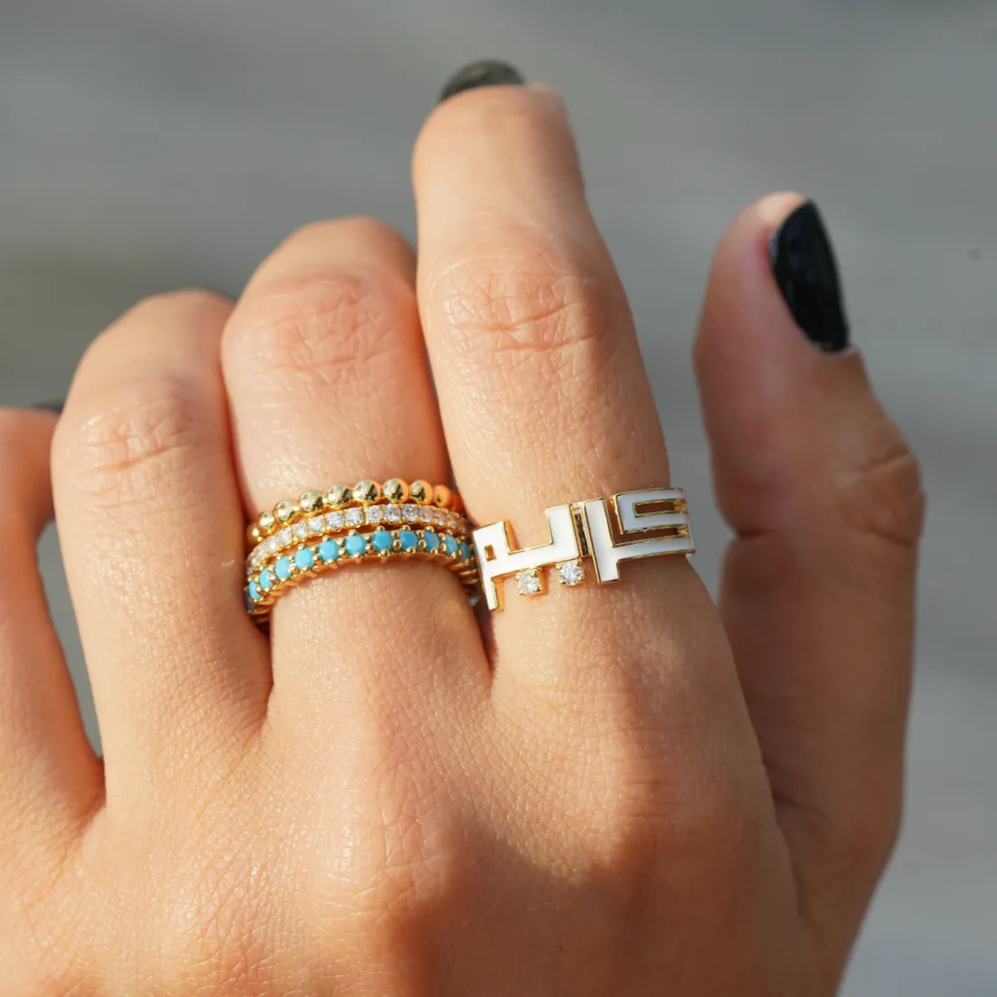 Enamel Kufi Ring