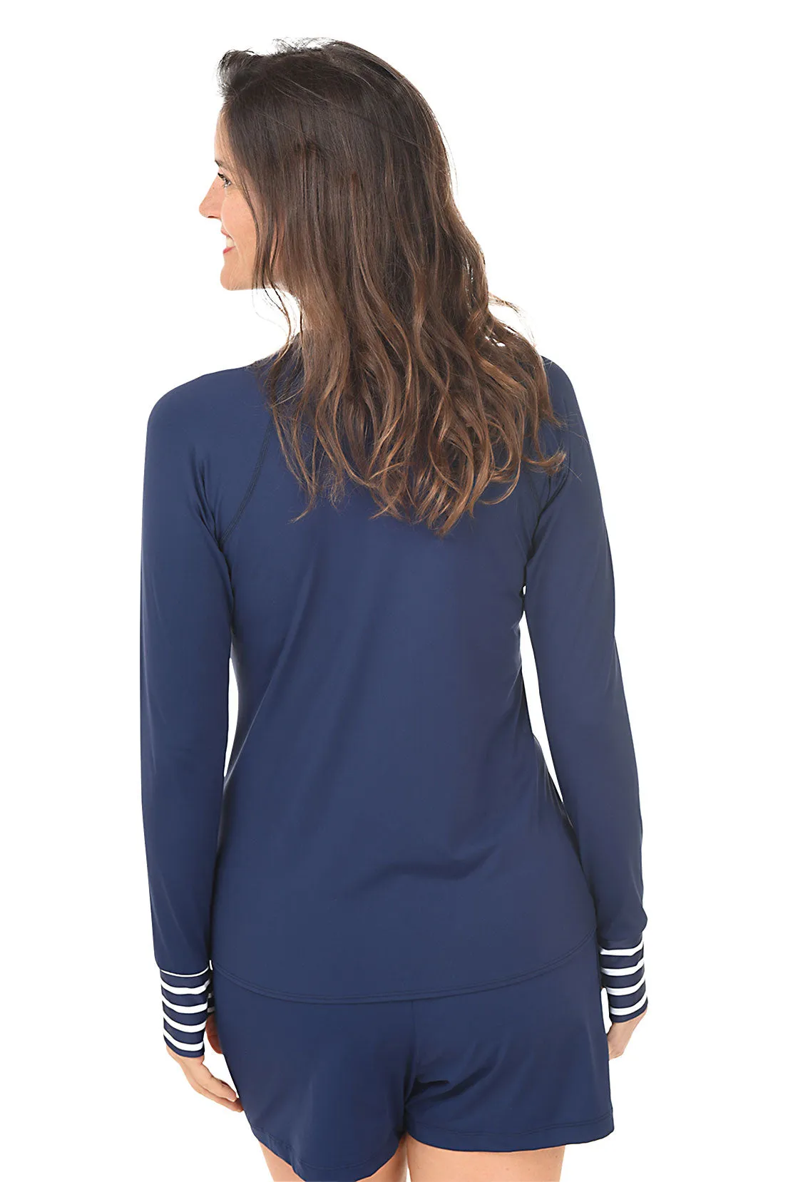 Estate Stripe Zip-Front Rash Guard