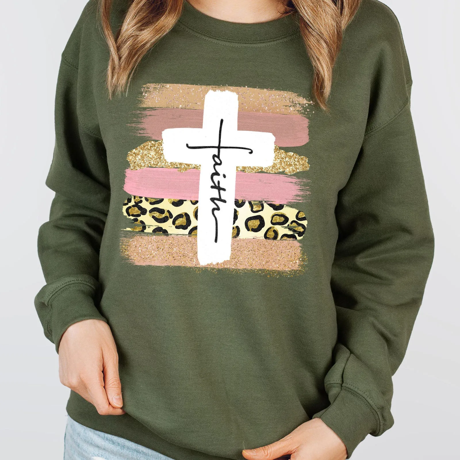 Faith Cross Paint Swipe Long Sleeve