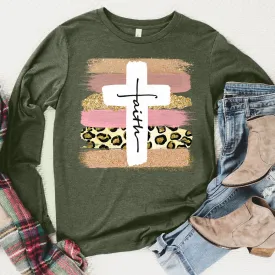 Faith Cross Paint Swipe Long Sleeve