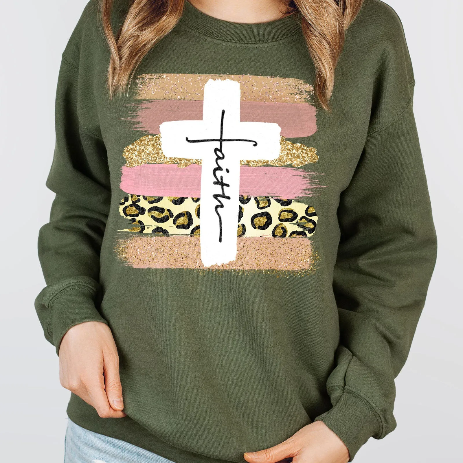 Faith Cross Paint Swipe Long Sleeve