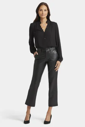 Faux Leather Straight Sculpt-Her™ Enkelbroek Zwart | Black