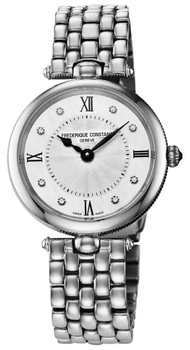 Frederique Constant Classics Art Deco Stainless Steel Mother-of-Pearl Dial Diamonds Quartz Womens Watch FC-200MPWD2AR6B