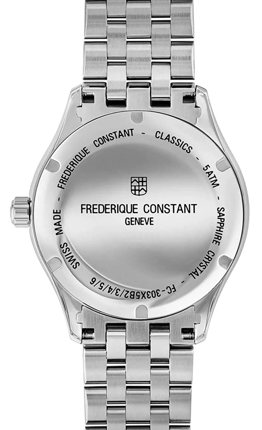 Frederique Constant Classics Index Automatic Stainless Steel Black Dial Date Mens Watch FC-303BN5B6B