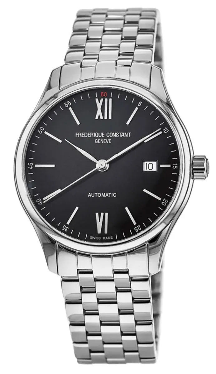 Frederique Constant Classics Index Automatic Stainless Steel Black Dial Date Mens Watch FC-303BN5B6B