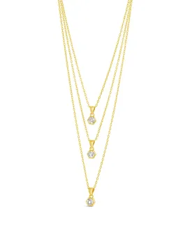 Gia CZ Charm Layered Necklace