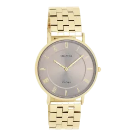 Gold coloured OOZOO watch with gold coloured stainless steel bracelet - C20370