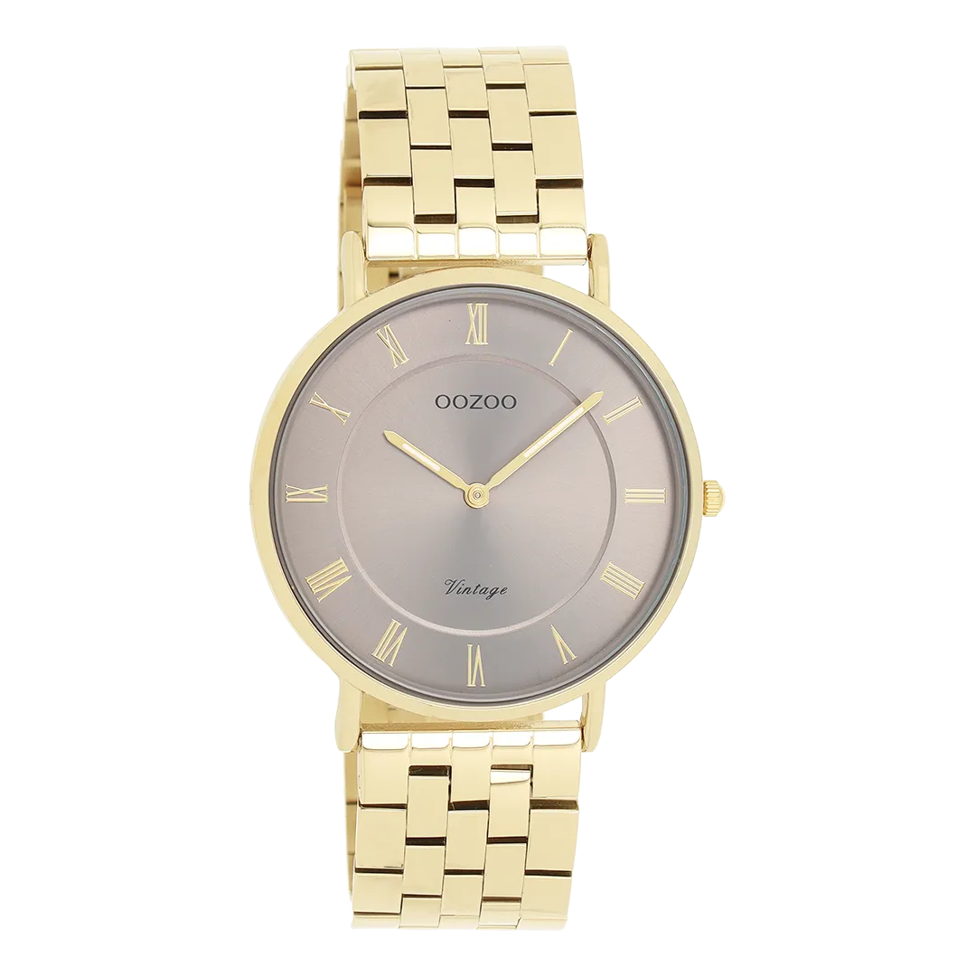 Gold coloured OOZOO watch with gold coloured stainless steel bracelet - C20370