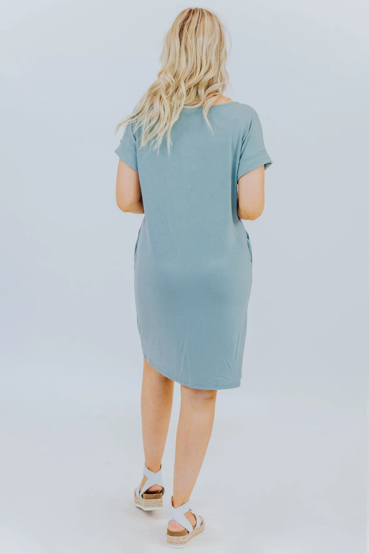 Got Your Back Short Sleeved Dress in Light Green