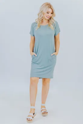 Got Your Back Short Sleeved Dress in Light Green