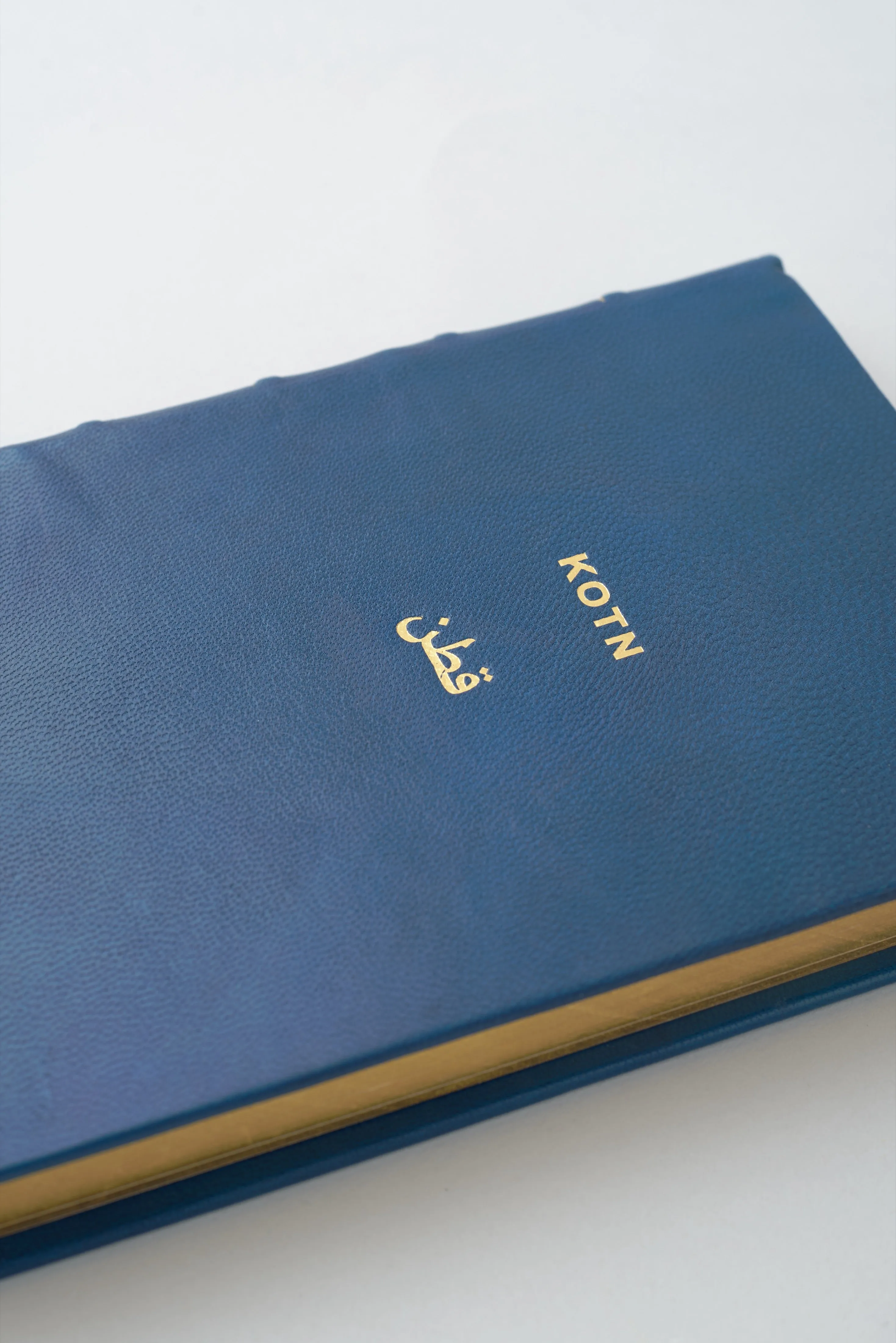 Handbound Leather Notebook in Lotus Blue