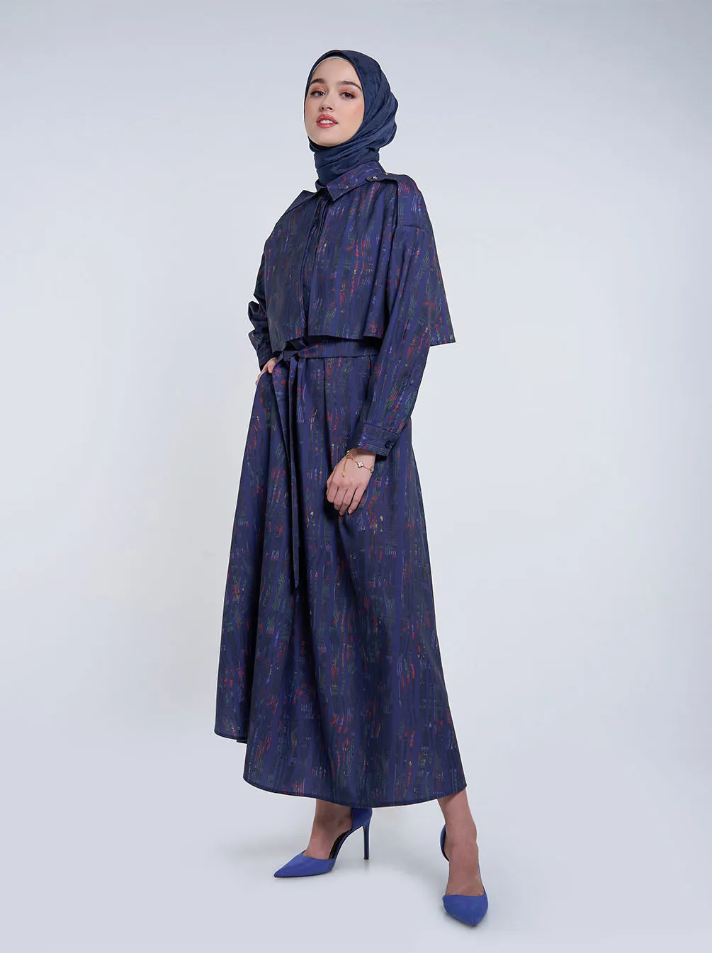 JARNA LAYERED DRESS NAVY