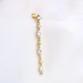 Long Diamond Drop Earpin