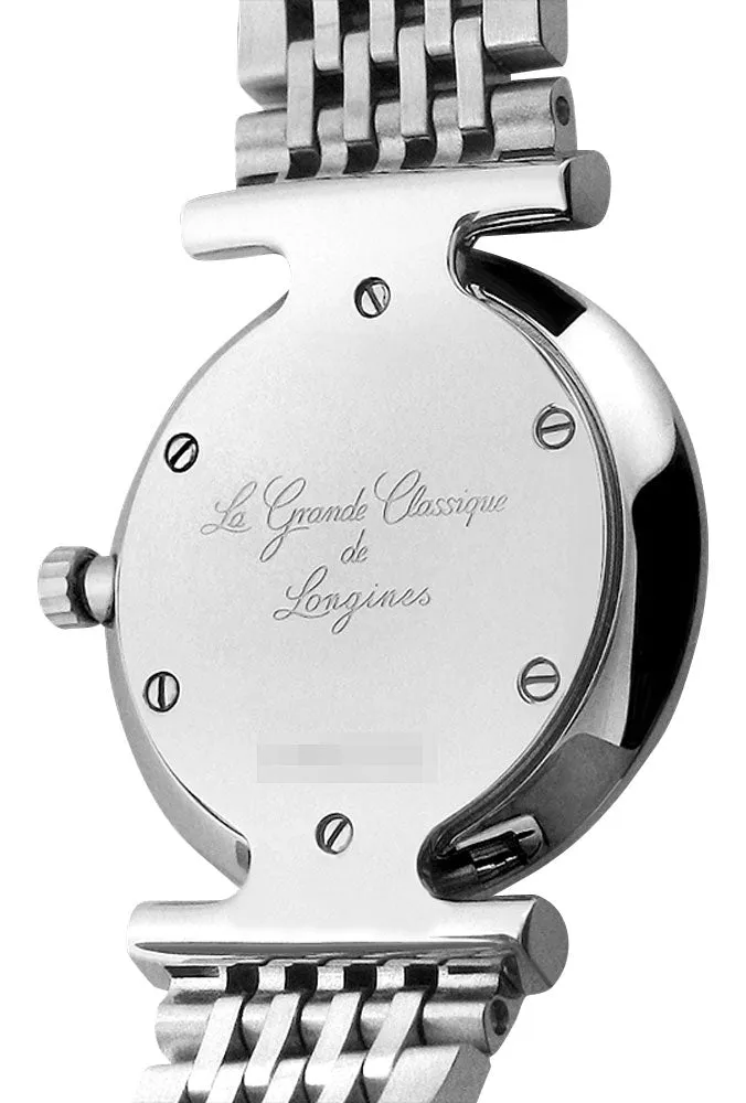 Longines La Grande Classique Stainless Steel Black Dial Diamonds Quartz Womens Watch L4.515.0.58.6