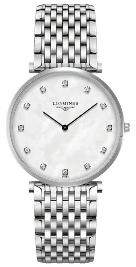 Longines La Grande Classique Stainless Steel Mother-Of-Pearl Dial Diamonds Quartz Womens Watch L4.766.4.87.6