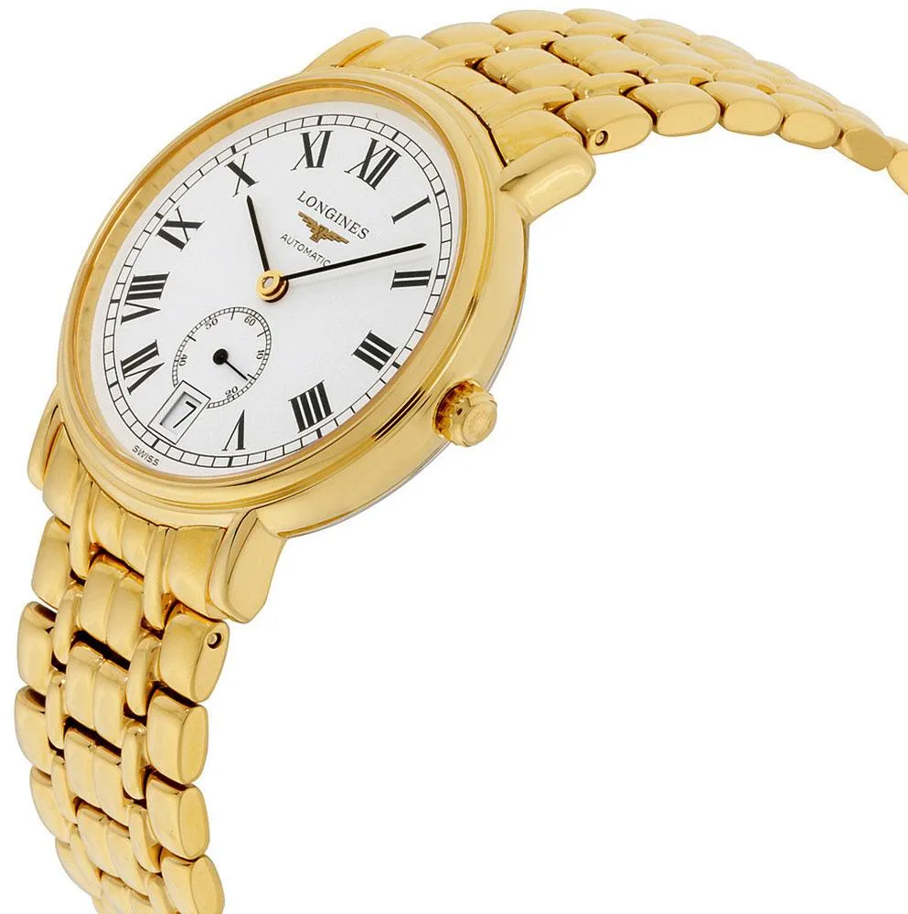 Longines Presence Automatic Yellow Gold PVD White Dial Date Mens Watch L4.804.2.11.8