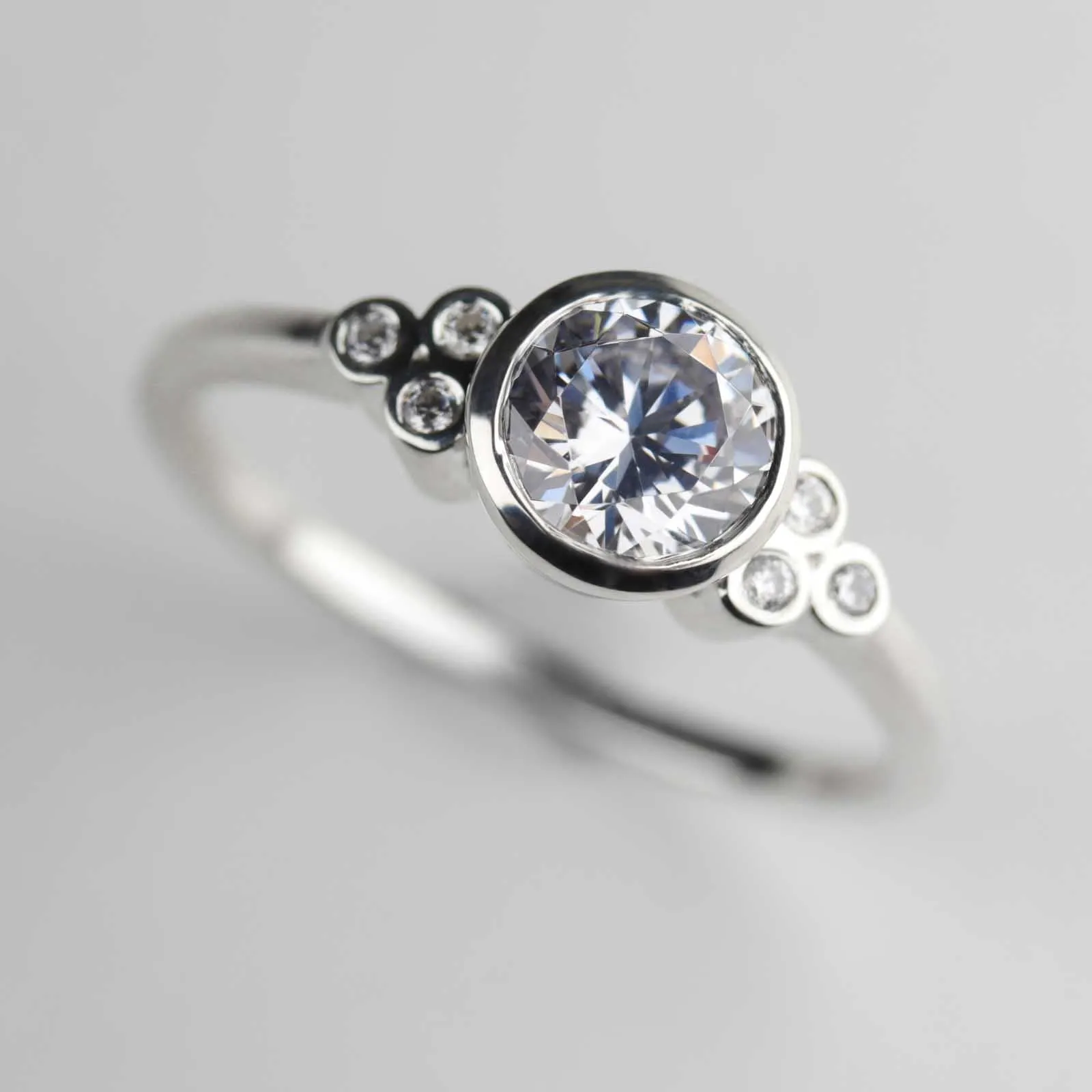 Openwork Seven Stone Cluster Engagement Ring