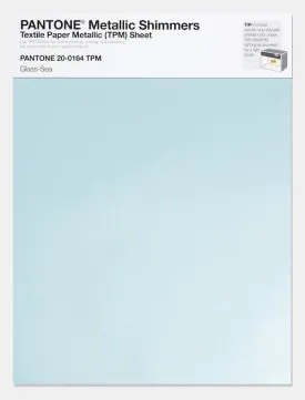 Pantone Metallic Shimmers Textile Paper Metallic Sheet 20-0164 Glass-Sea