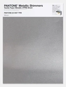 Pantone Metallic Shimmers Textile Paper Metallic (TPM) Sheet 20-0007 Micron