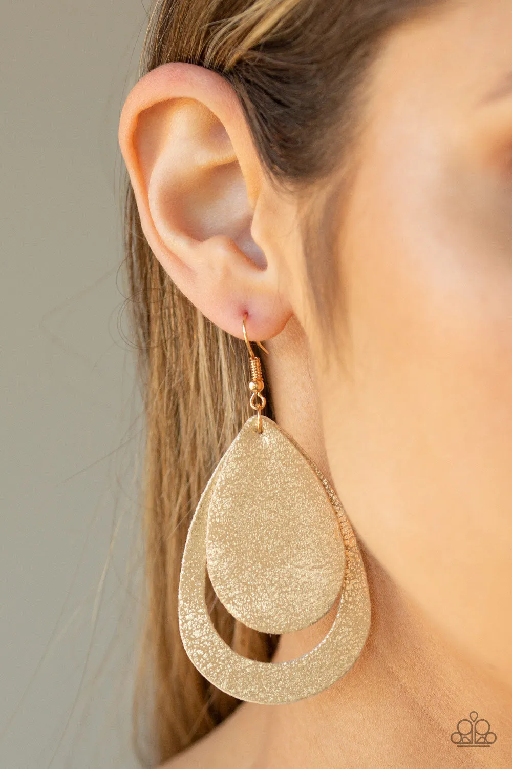 Paparazzi Accessories  - Fiery Firework #E13 Peg - Gold Earring