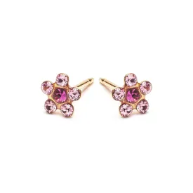 Pink & Fuchsia Gold Plated Daisy Earrings