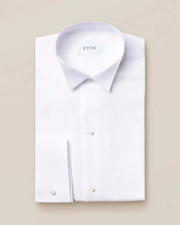 Pique White Tie Shirt | Contemporary Fit