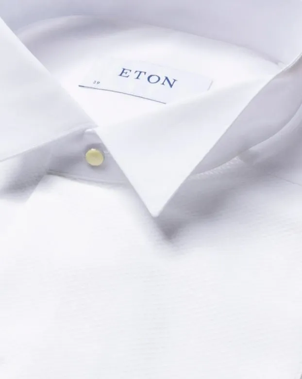 Pique White Tie Shirt | Contemporary Fit