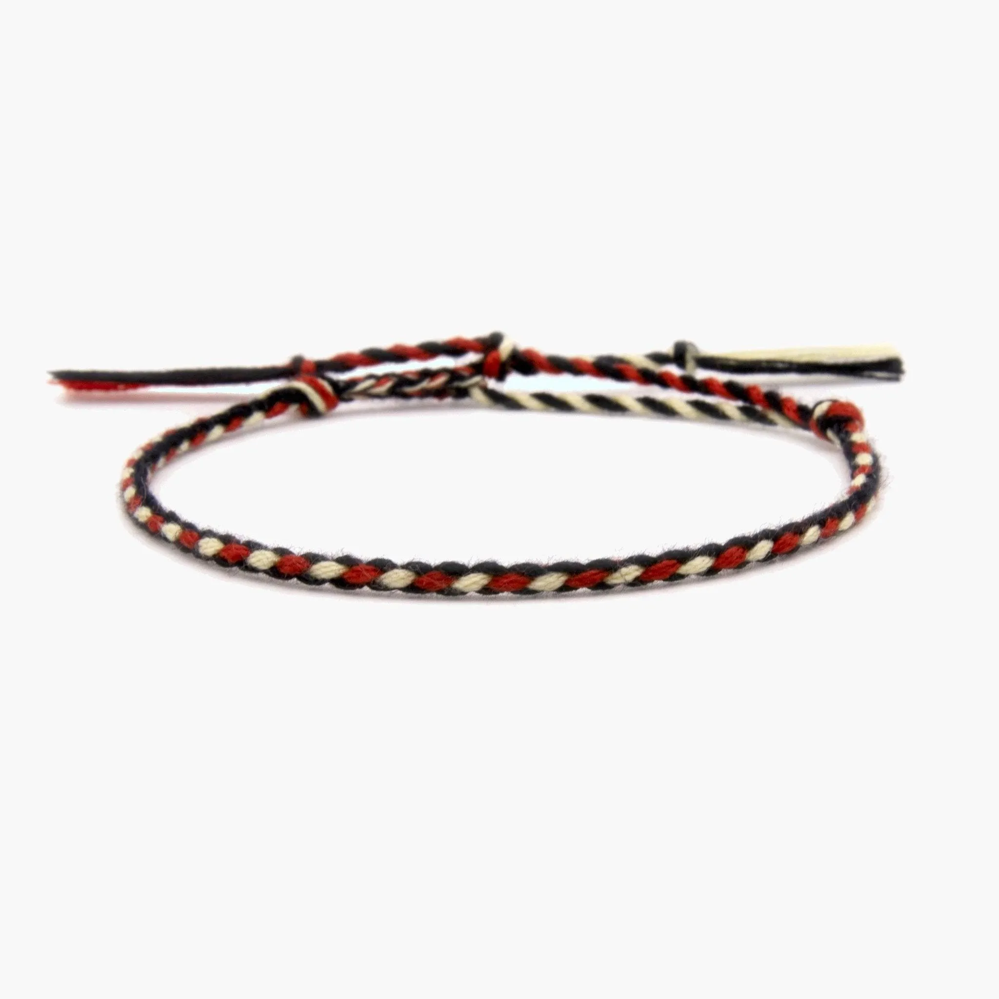 Pranayama Cotton Bracelet (Black/Red/Cream)