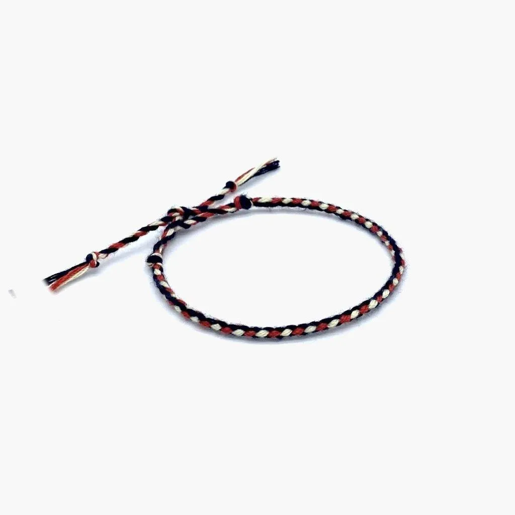 Pranayama Cotton Bracelet (Black/Red/Cream)