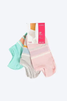 Printed Low Cut Socks - 3 Pairs