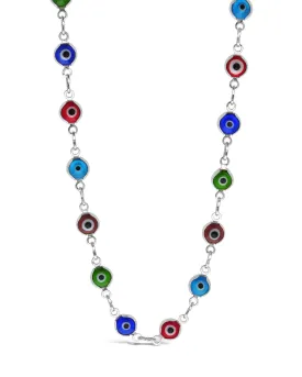 Rainbow Enamel Evil Eye Glasses Chain