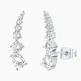 Sterling Silver CZ Climber Earrings