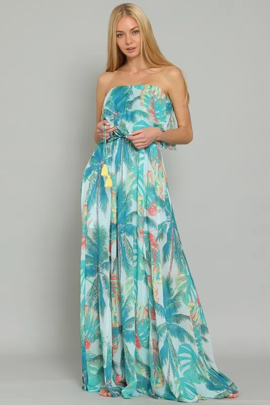 Strapless Layered Maxi Dress