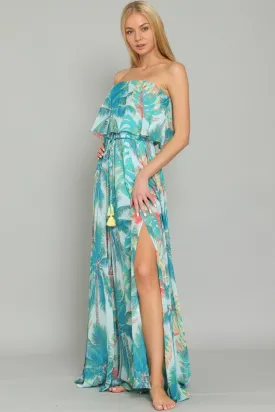 Strapless Layered Maxi Dress