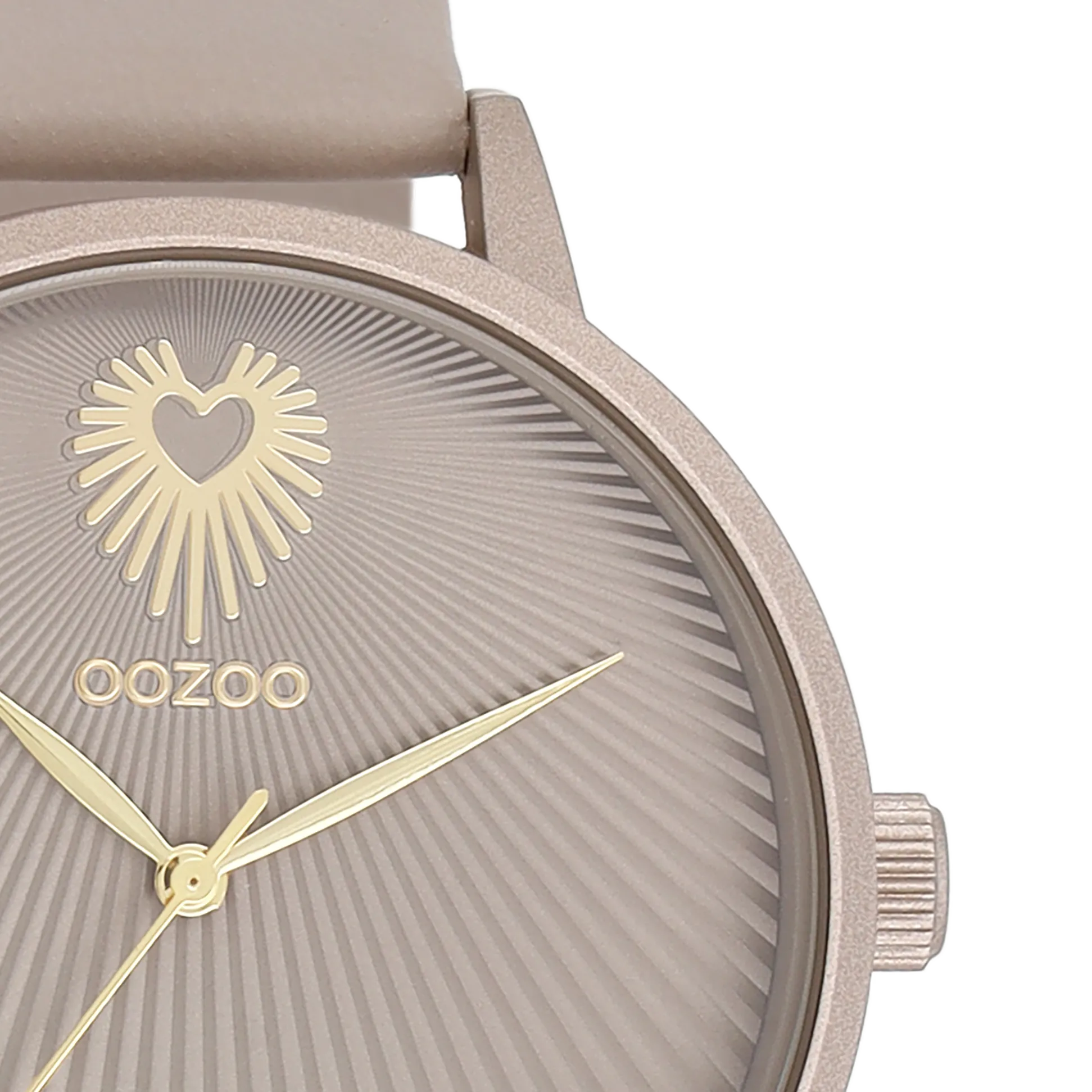 Taupe OOZOO watch with taupe leather strap - C11245