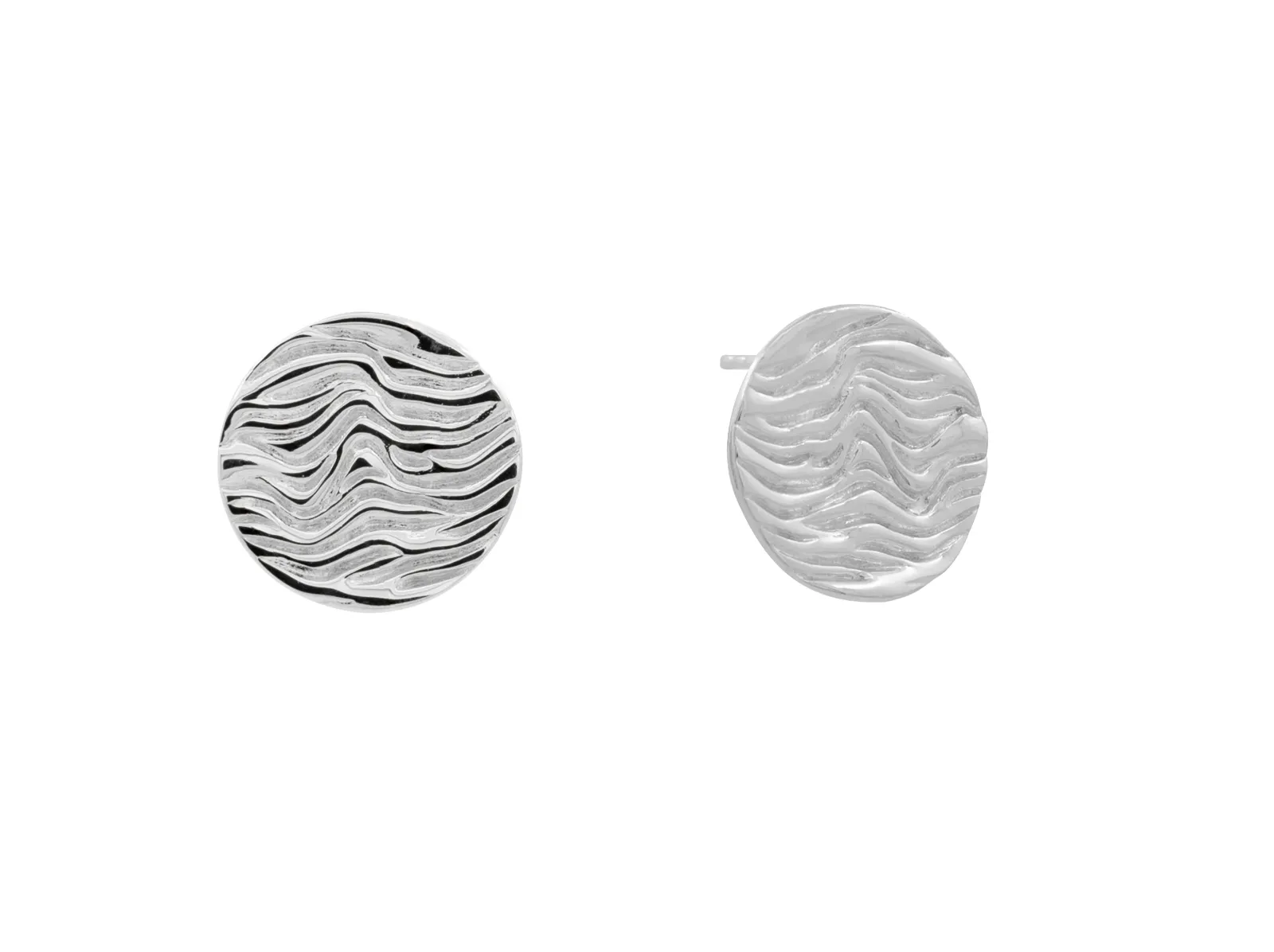 Textured Circle Stud Earrings