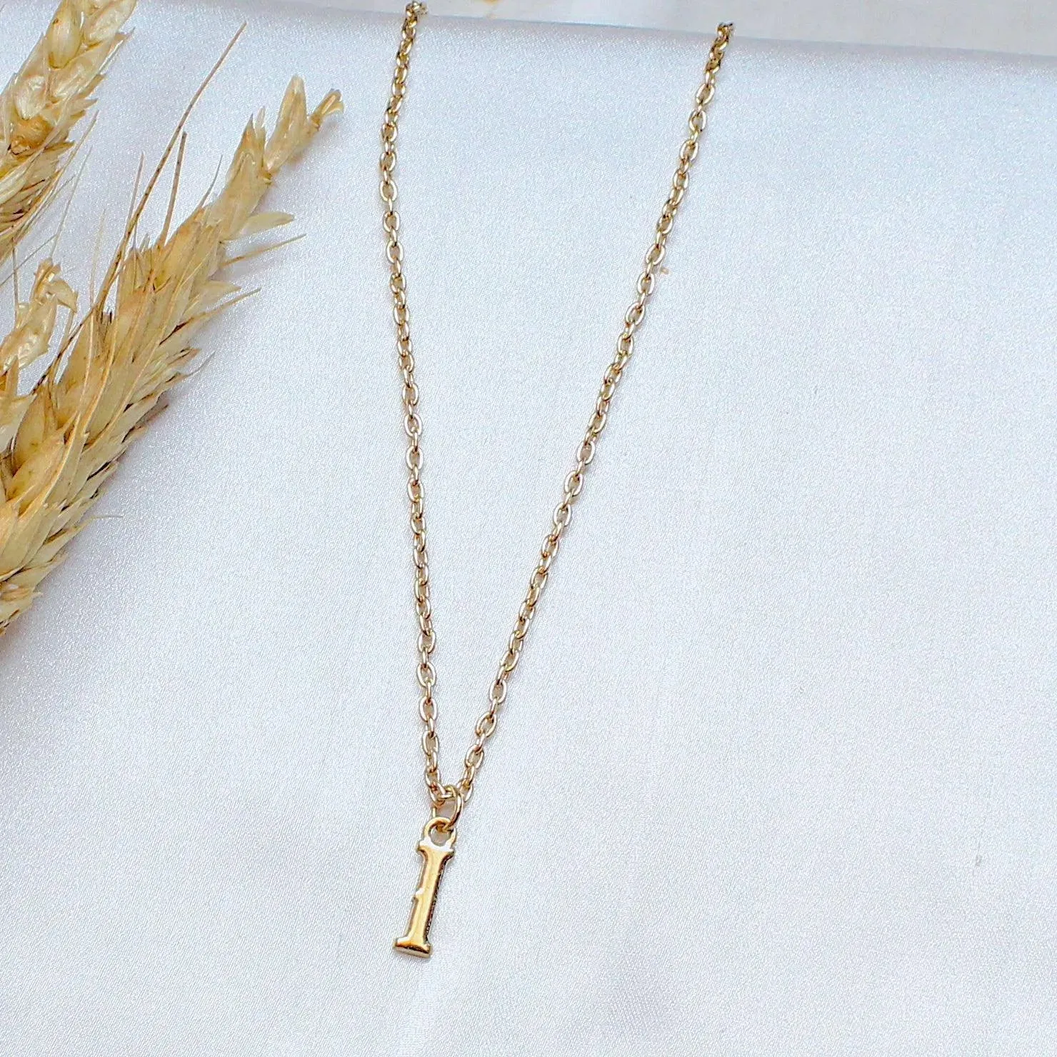 TFC Small Letter I - Gold Plated Pendant Necklace