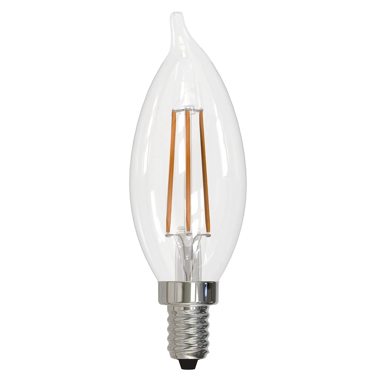 UBB2060 Luxury LED Bulbs, 40W Equivalent, Vintage Edison Style, CA10 Shape, E12 Base (candelabra base), 2700K (warm white) - 4 PACK