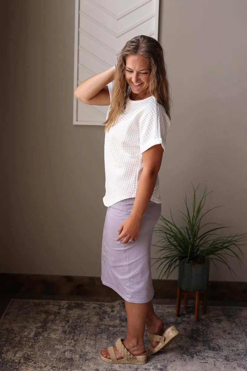 White Textured Top