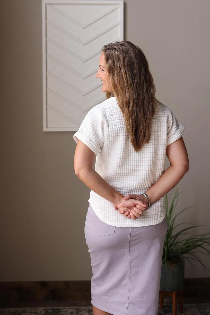 White Textured Top