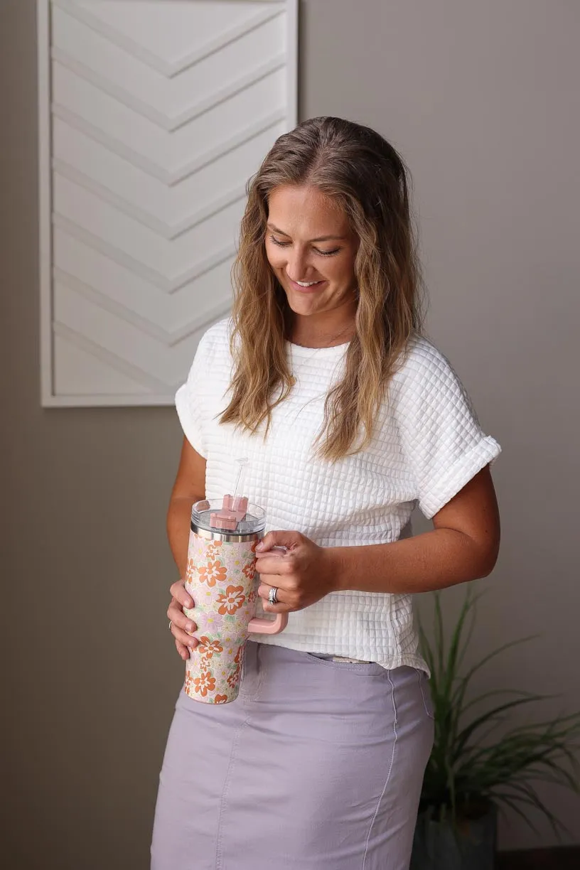 White Textured Top