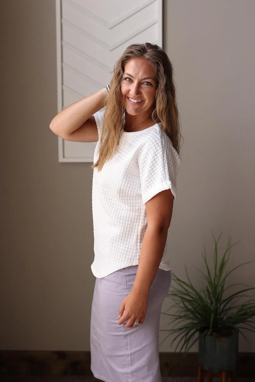 White Textured Top