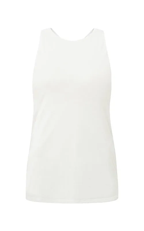 YAYA Singlet With Crossed Straps At Back Star White